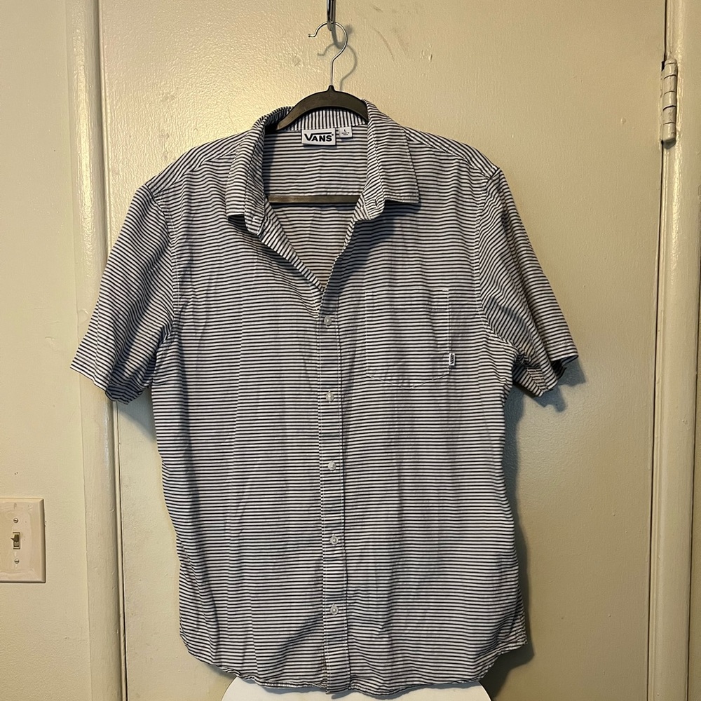 vans men’s large cotton striped shirt